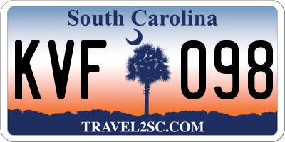 SC license plate KVF098