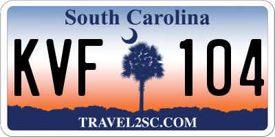 SC license plate KVF104