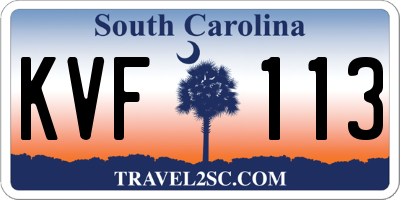 SC license plate KVF113