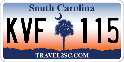 SC license plate KVF115