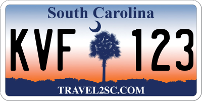 SC license plate KVF123