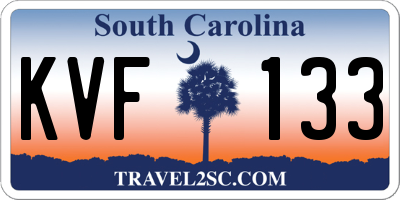 SC license plate KVF133