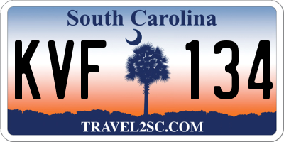 SC license plate KVF134