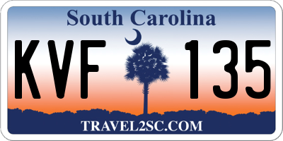 SC license plate KVF135