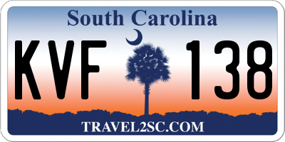 SC license plate KVF138