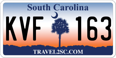 SC license plate KVF163