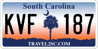 SC license plate KVF187