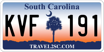 SC license plate KVF191