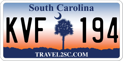 SC license plate KVF194
