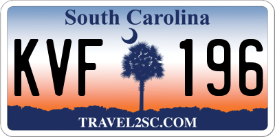 SC license plate KVF196
