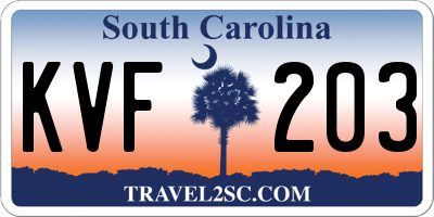 SC license plate KVF203