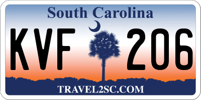 SC license plate KVF206