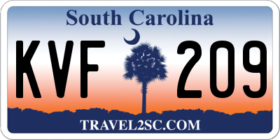 SC license plate KVF209
