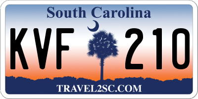 SC license plate KVF210