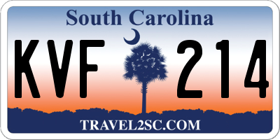 SC license plate KVF214