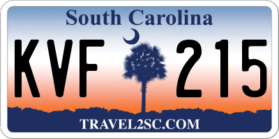 SC license plate KVF215