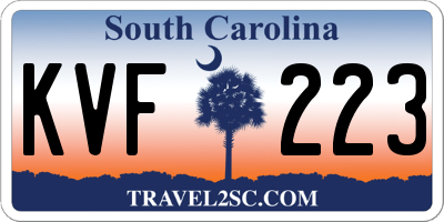 SC license plate KVF223