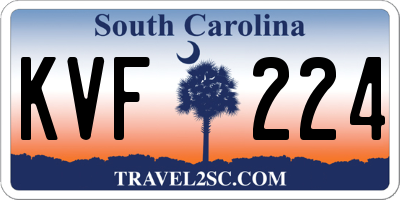 SC license plate KVF224