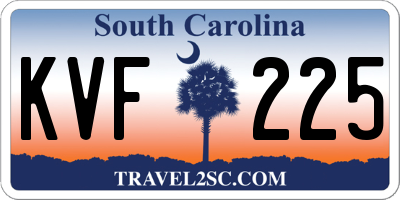 SC license plate KVF225