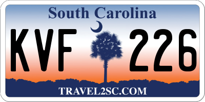 SC license plate KVF226