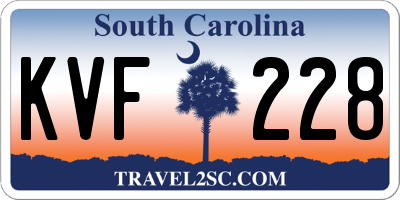 SC license plate KVF228