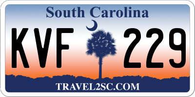 SC license plate KVF229