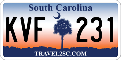 SC license plate KVF231