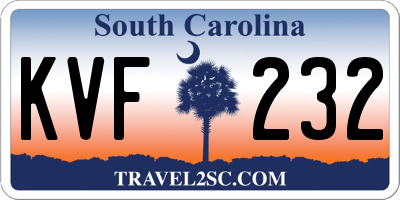 SC license plate KVF232