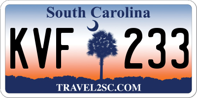 SC license plate KVF233