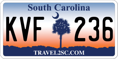 SC license plate KVF236