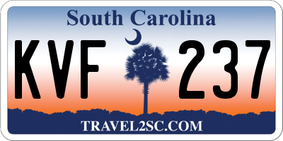 SC license plate KVF237