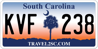 SC license plate KVF238