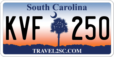 SC license plate KVF250