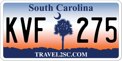SC license plate KVF275