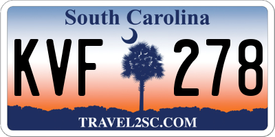 SC license plate KVF278