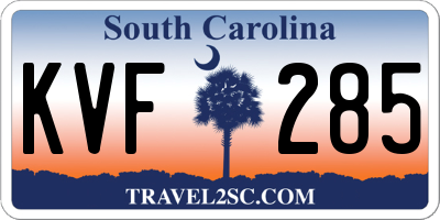 SC license plate KVF285