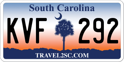 SC license plate KVF292