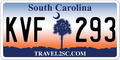 SC license plate KVF293