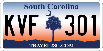 SC license plate KVF301