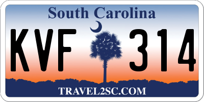 SC license plate KVF314