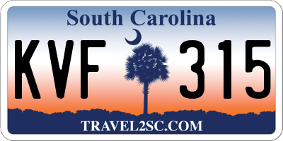 SC license plate KVF315