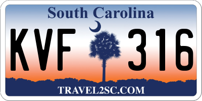 SC license plate KVF316