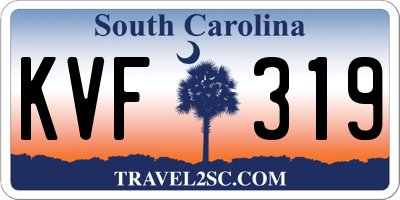 SC license plate KVF319