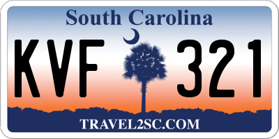 SC license plate KVF321
