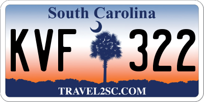 SC license plate KVF322