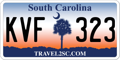 SC license plate KVF323