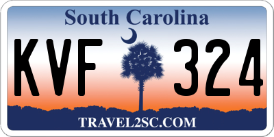 SC license plate KVF324