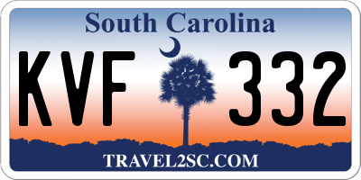 SC license plate KVF332