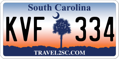 SC license plate KVF334
