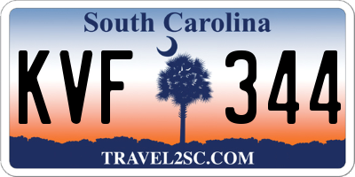 SC license plate KVF344